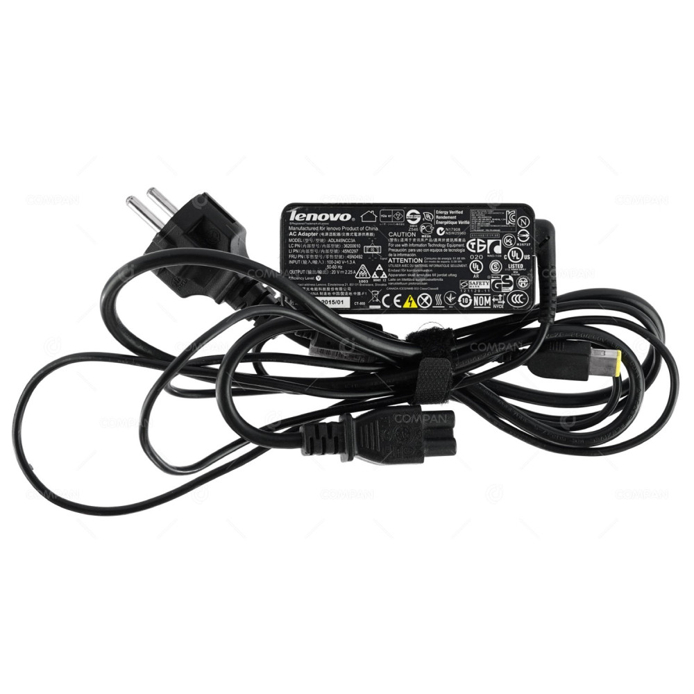 45N0492 LENOVO 45W 20V 2.25A AC ADAPTER CHARGER FOR THINKPAD LAPTOPS ADLX45NCC3A, 36200610, 45N0297